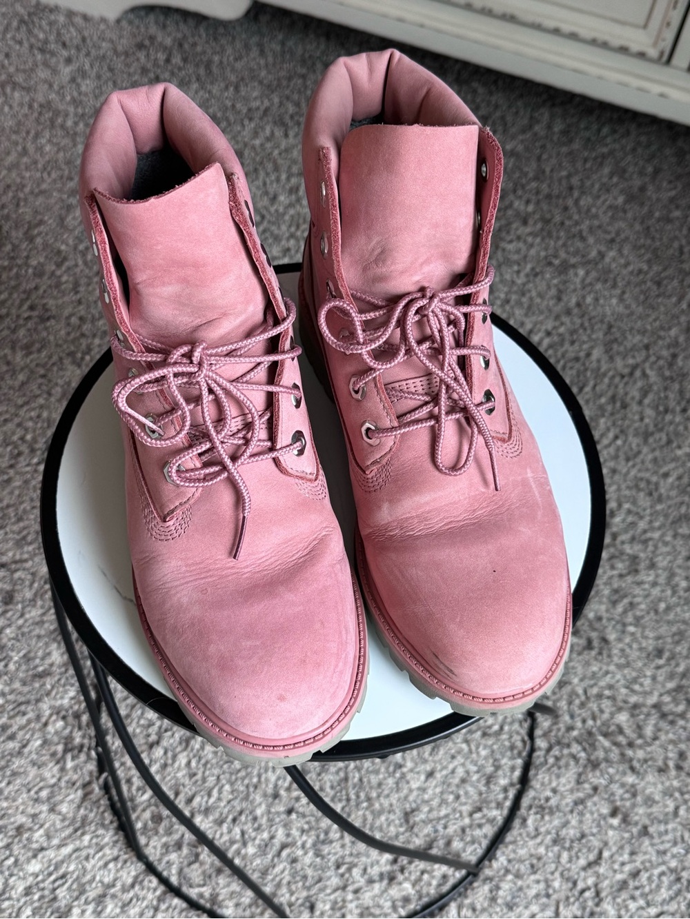 Timberland Pink Lace-Up Ankle Boots